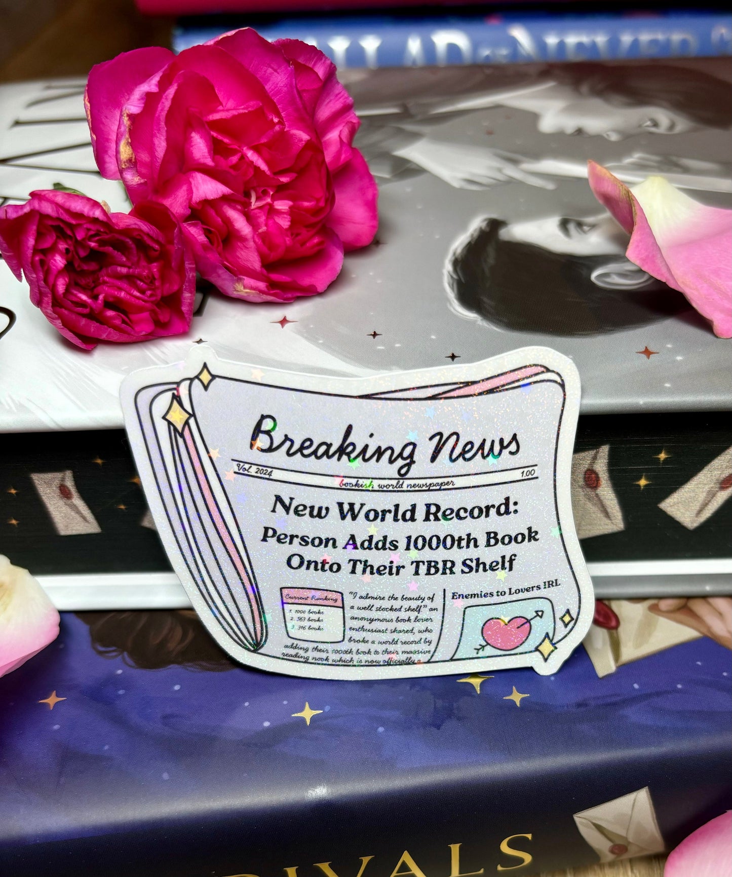 Cute Bookish News TBR Sticker