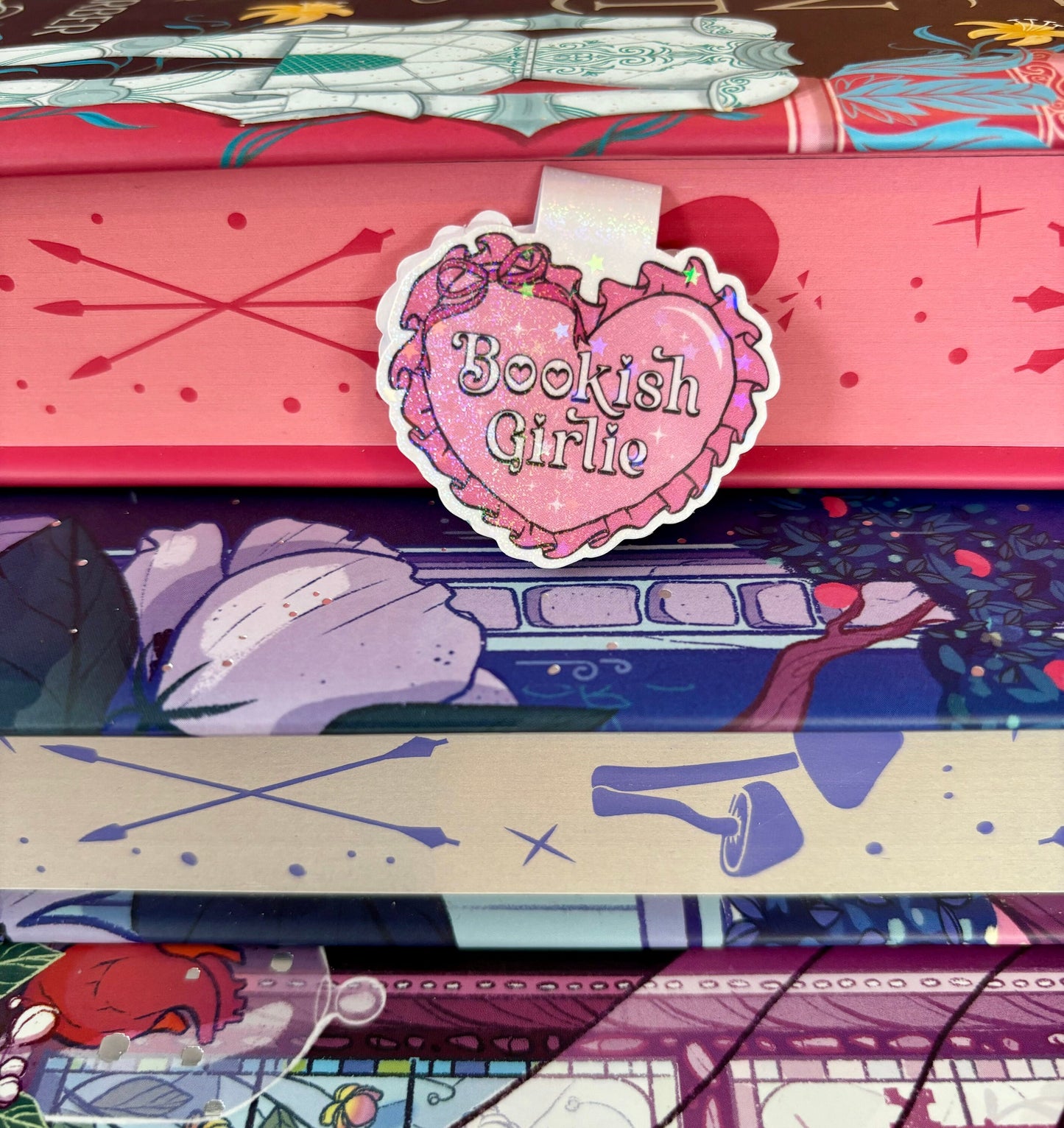 Mini Cute Bookish Girlie Heart Magnetic Bookmark