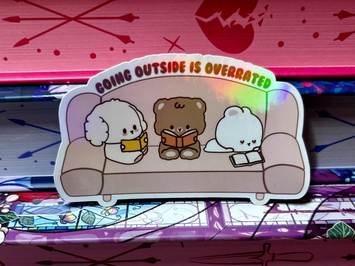Going Outside Is Overrated Reading Bears Sticker