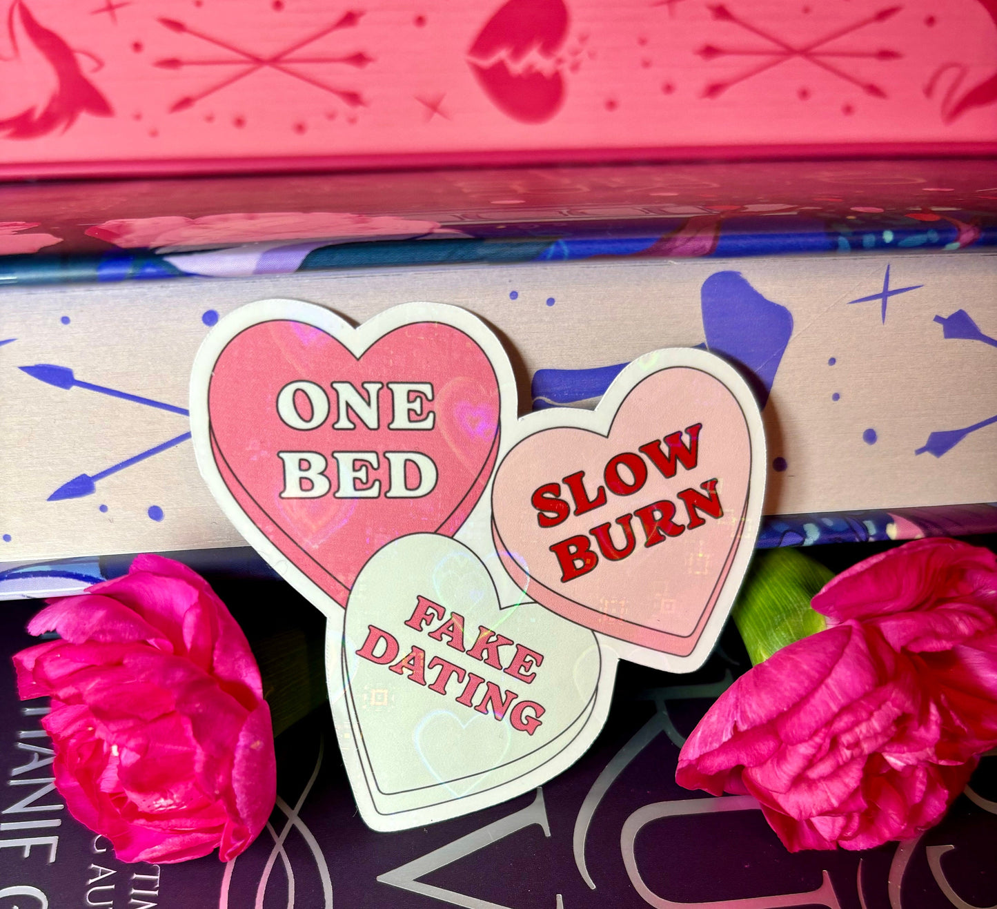 Book Tropes Love Hearts Sticker