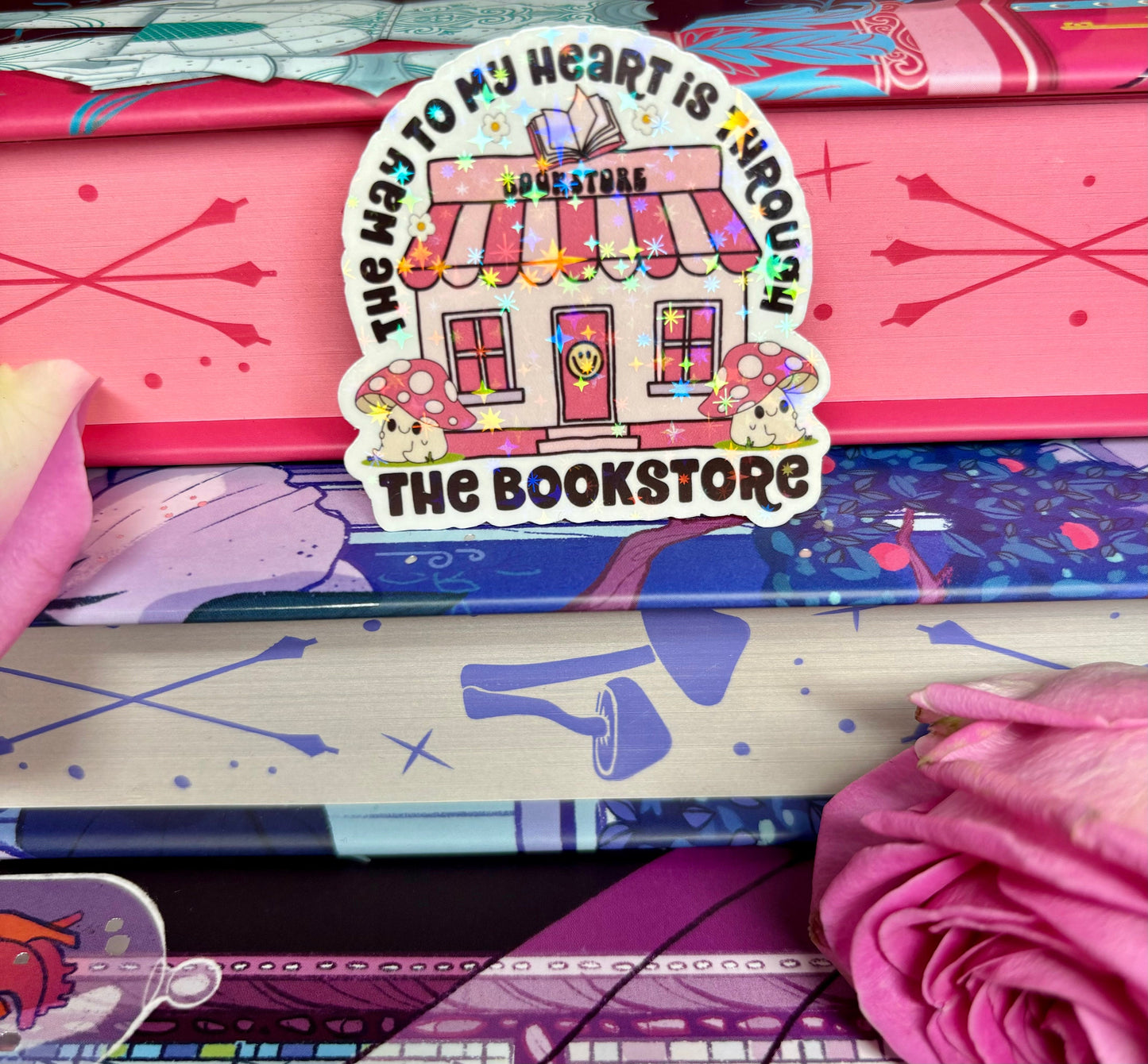 Mini The Way To My Heart Is Through The Bookstore Sticker