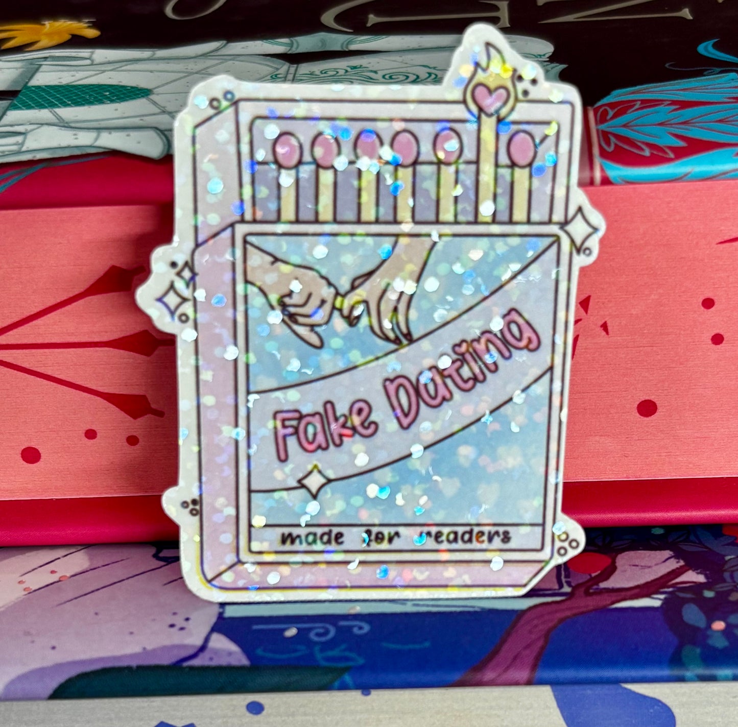 Mini Fake Dating Matches Romance Tropes Sticker