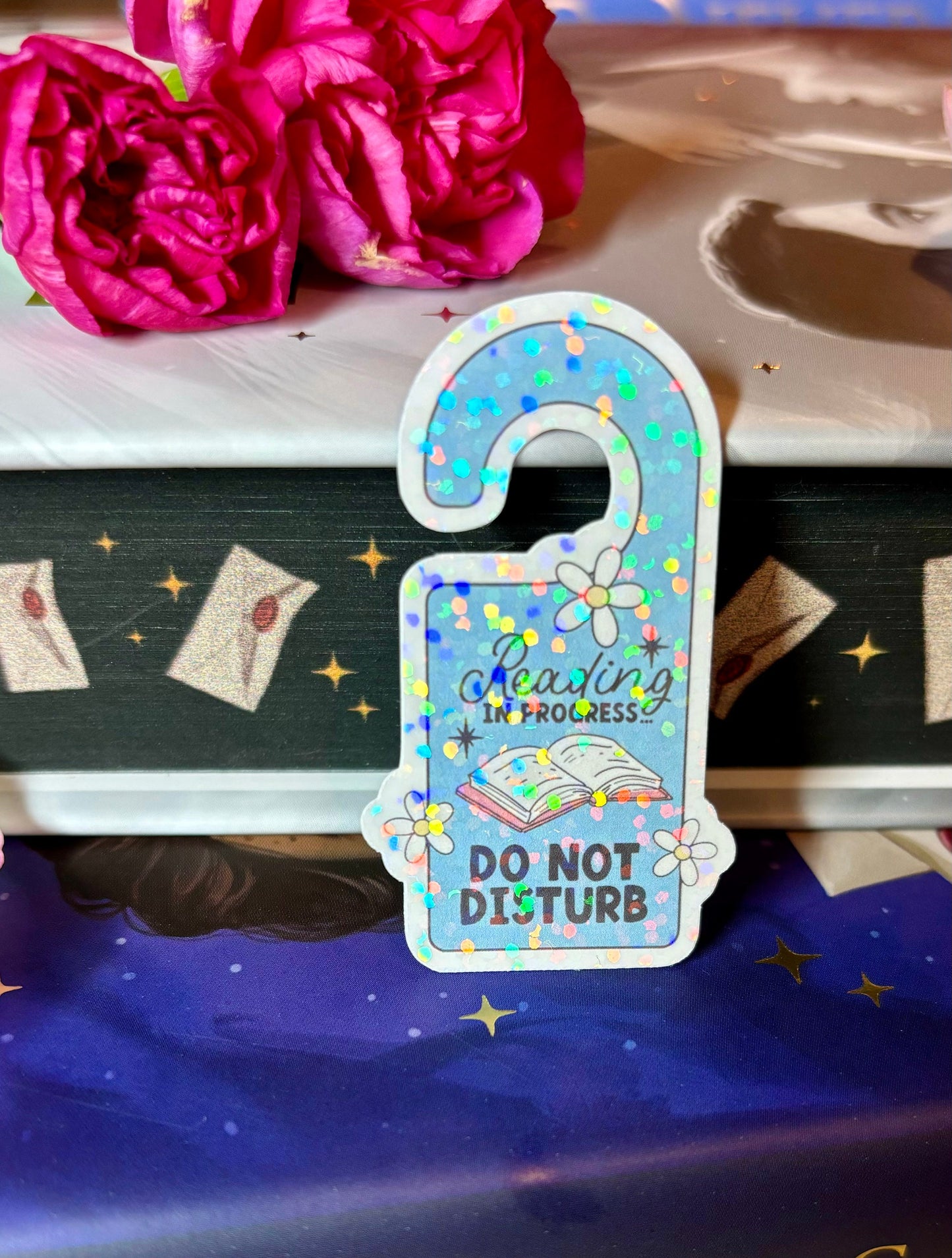 Mini Reading In Progress Do Not Disturb Door Sign Style Sticker