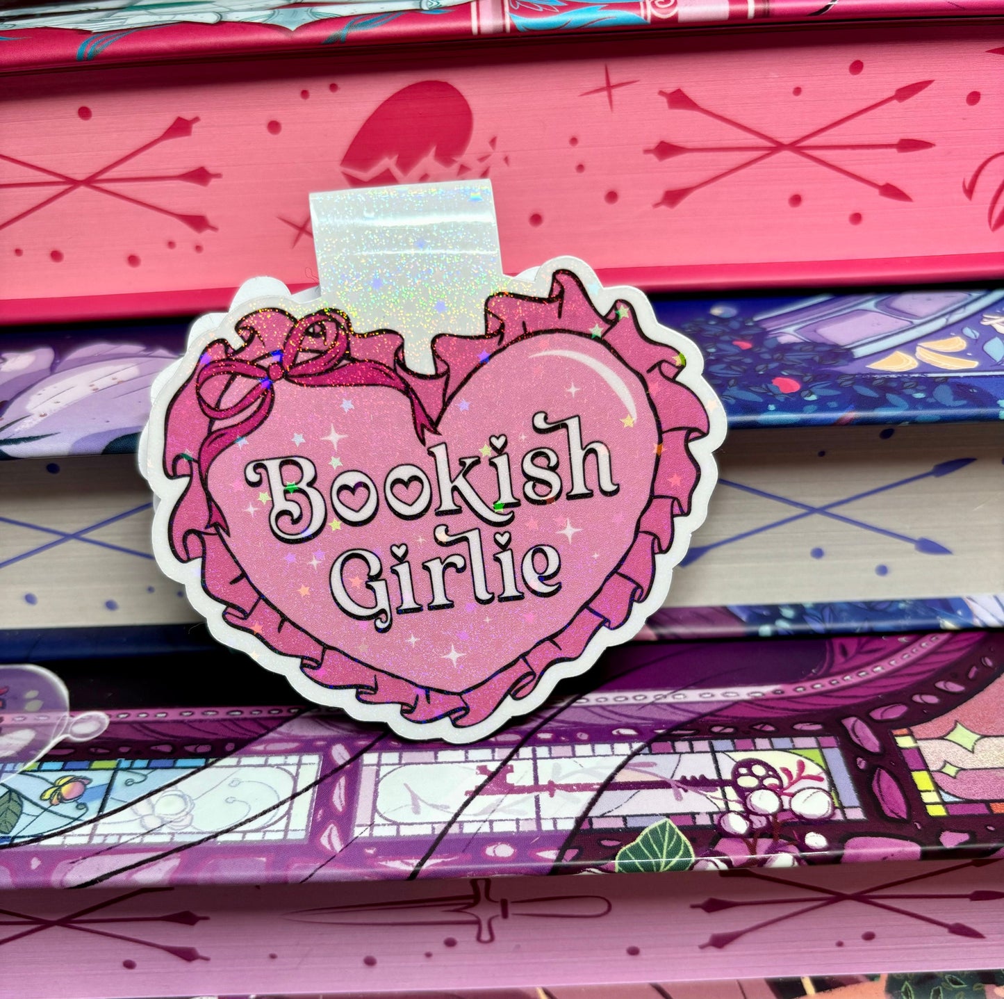 Cute Bookish Girlie Heart Magnetic Bookmark
