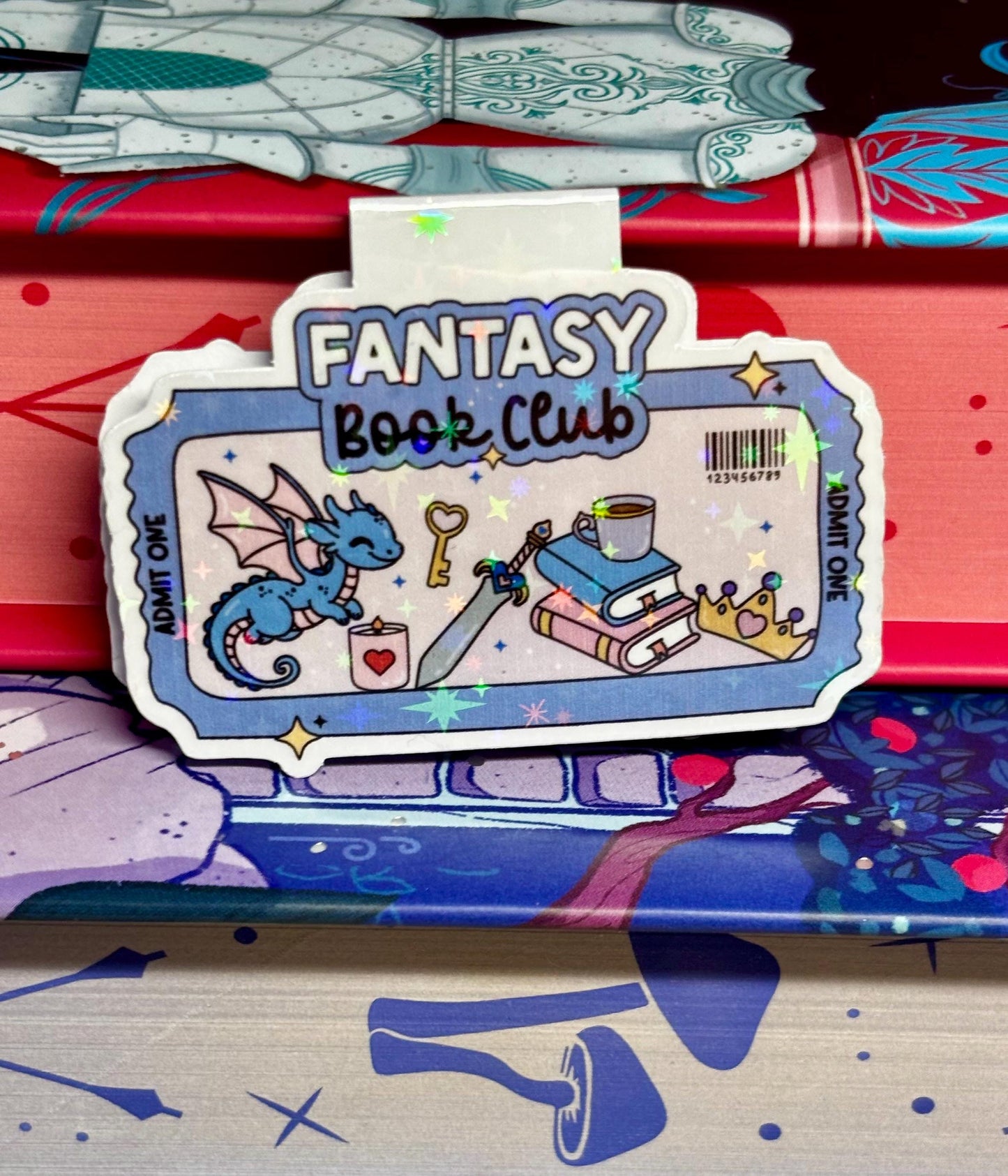 Mini Fantasy Book Club Ticket Magnetic Bookmark
