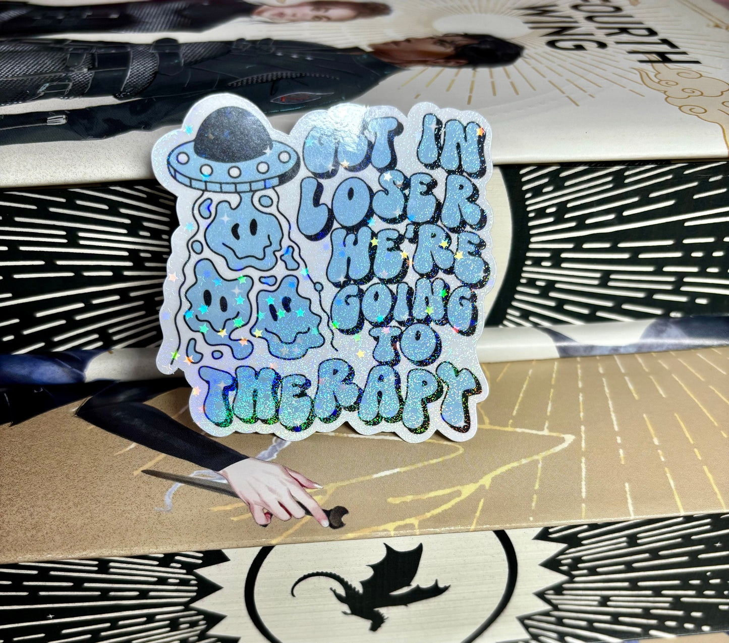 Get In Loser We're Going To Therapy Aliens Sticker