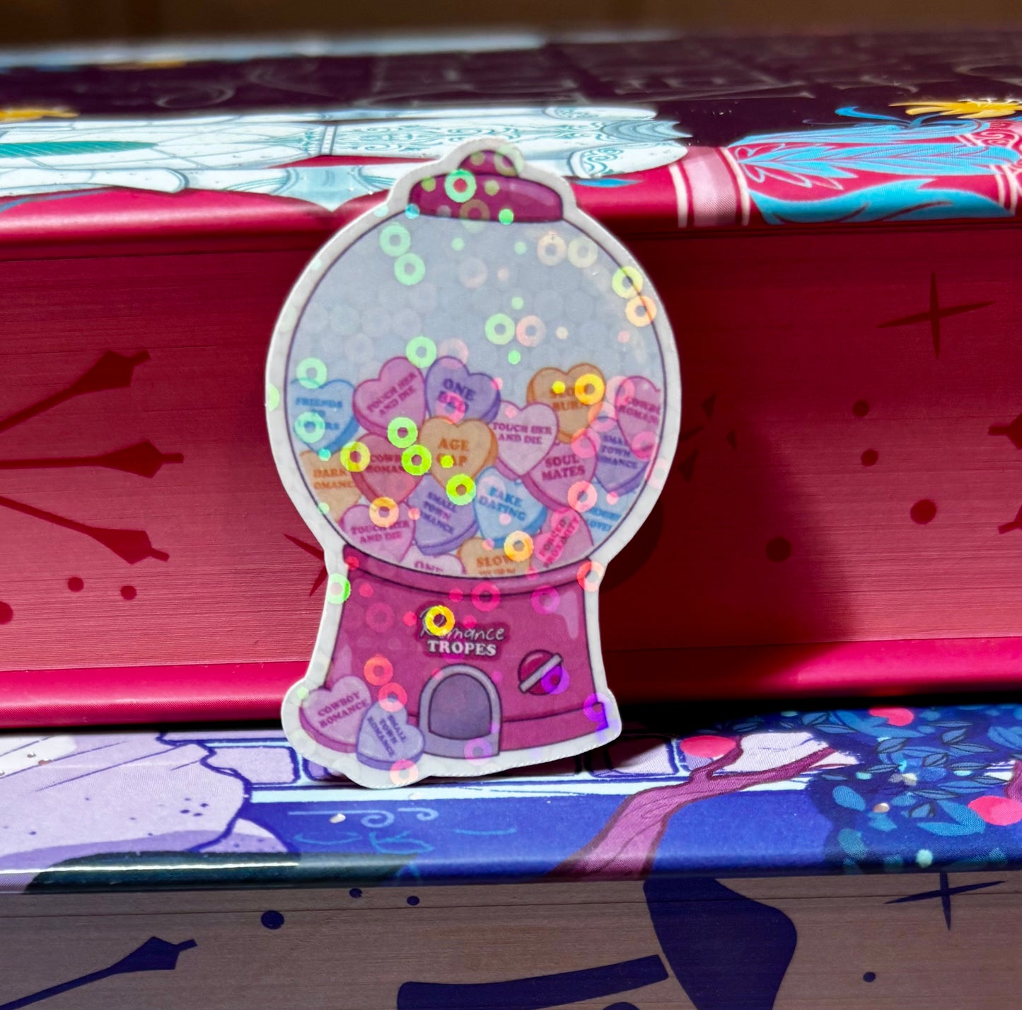 Mini Cute Love Heart Romance Tropes Vending Gumball Machine Sticker