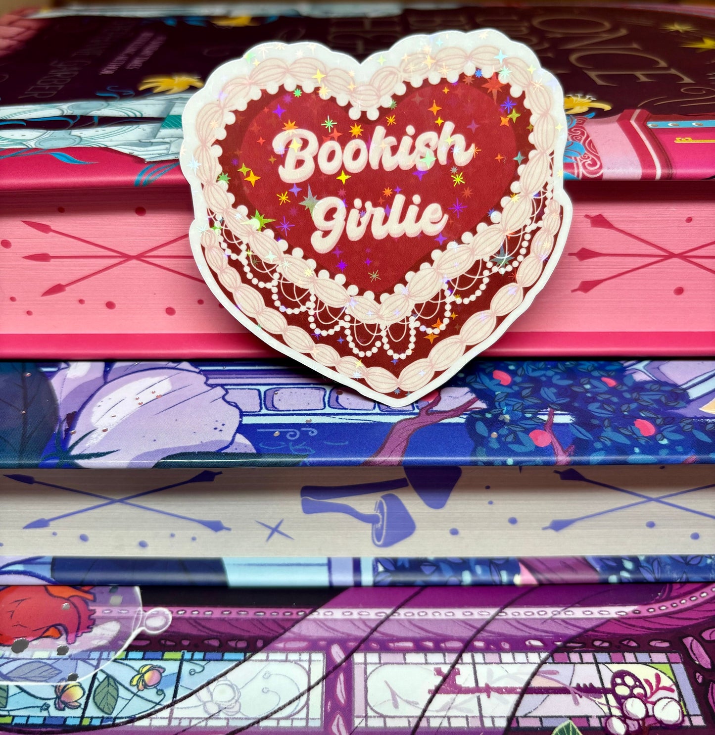 Bookish Girlie Cake Sticker