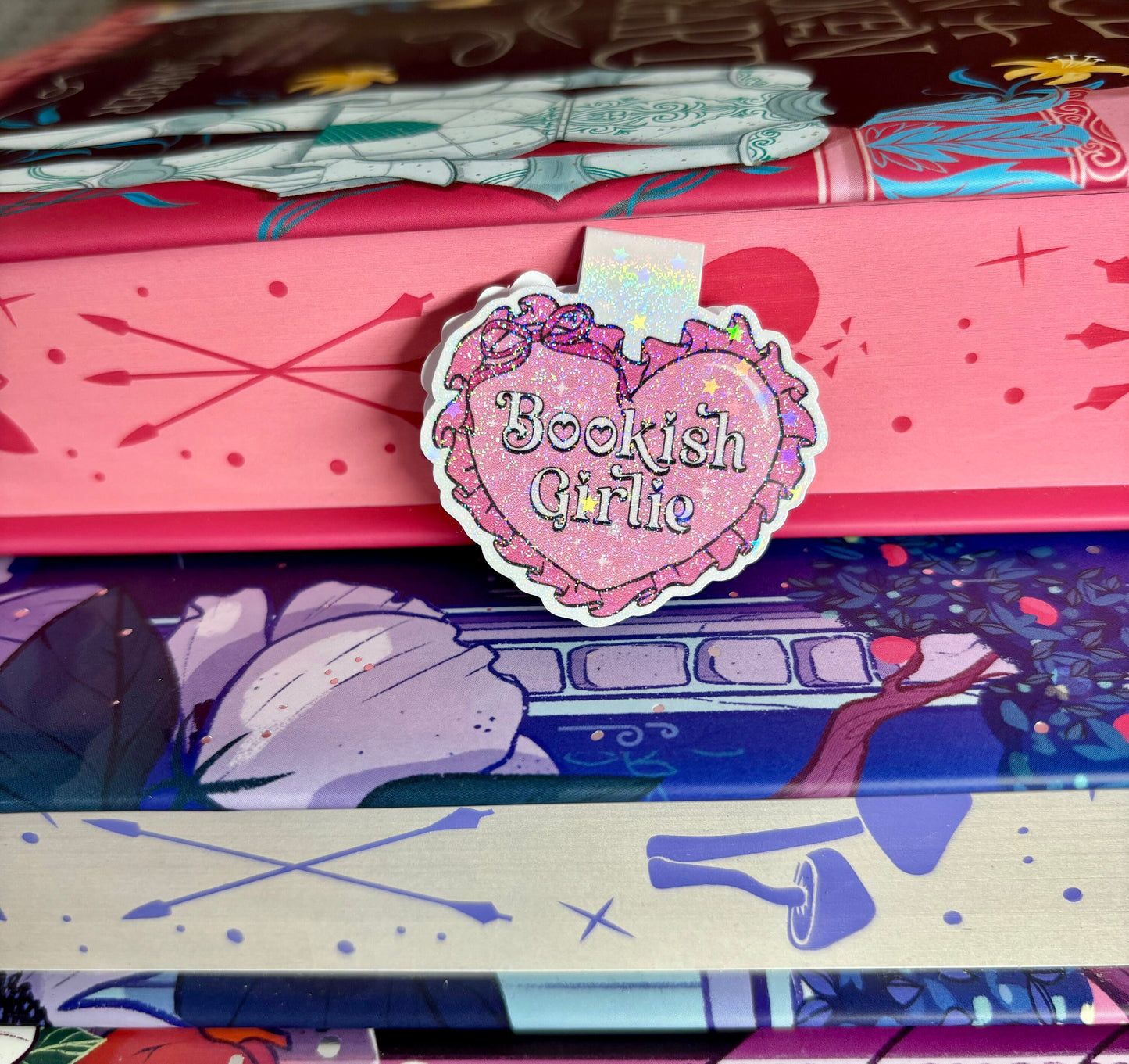 Mini Cute Bookish Girlie Heart Magnetic Bookmark