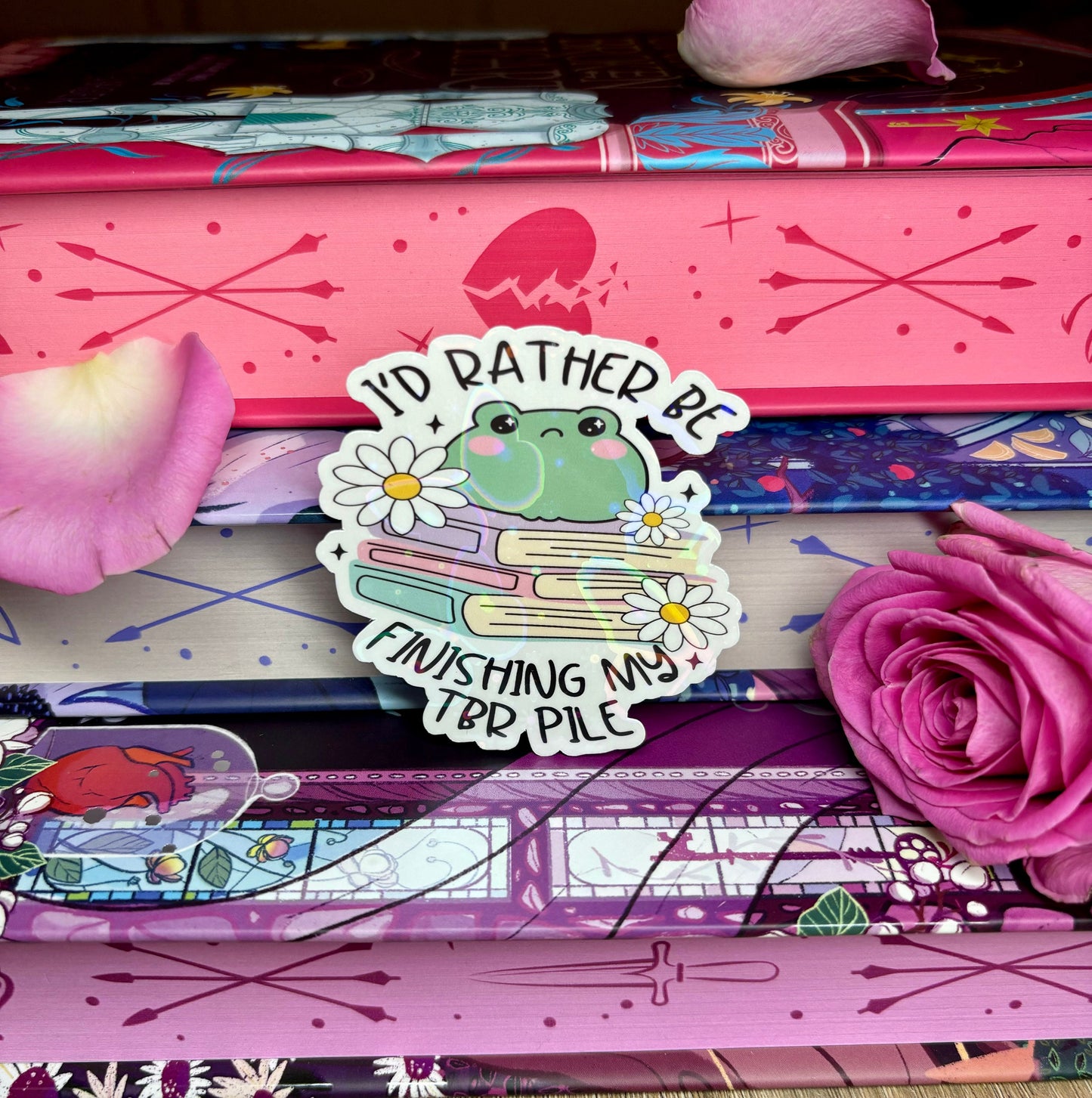 I'd Rather Be Finishing My TBR Pile Frog Sticker