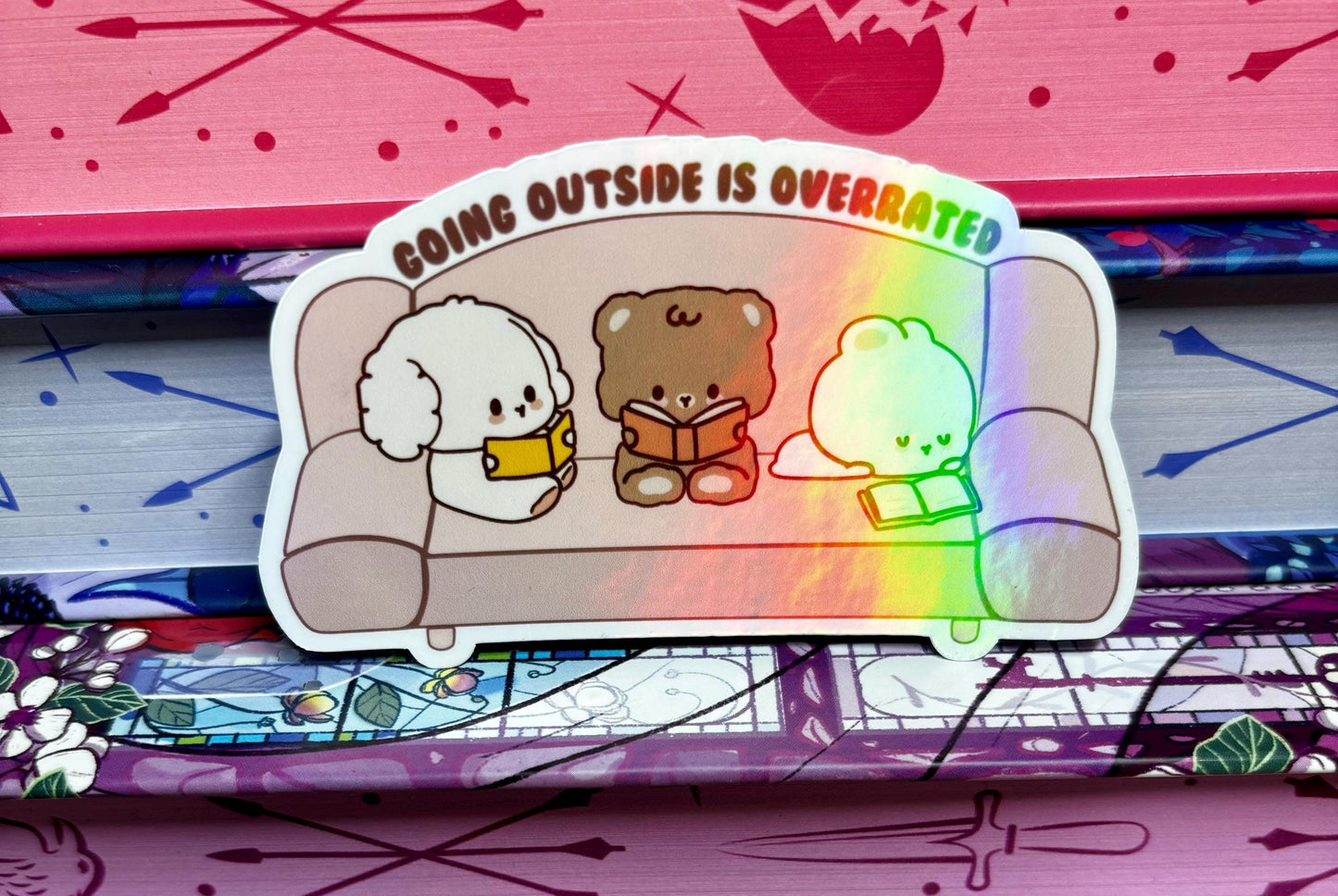 Going Outside Is Overrated Reading Bears Sticker