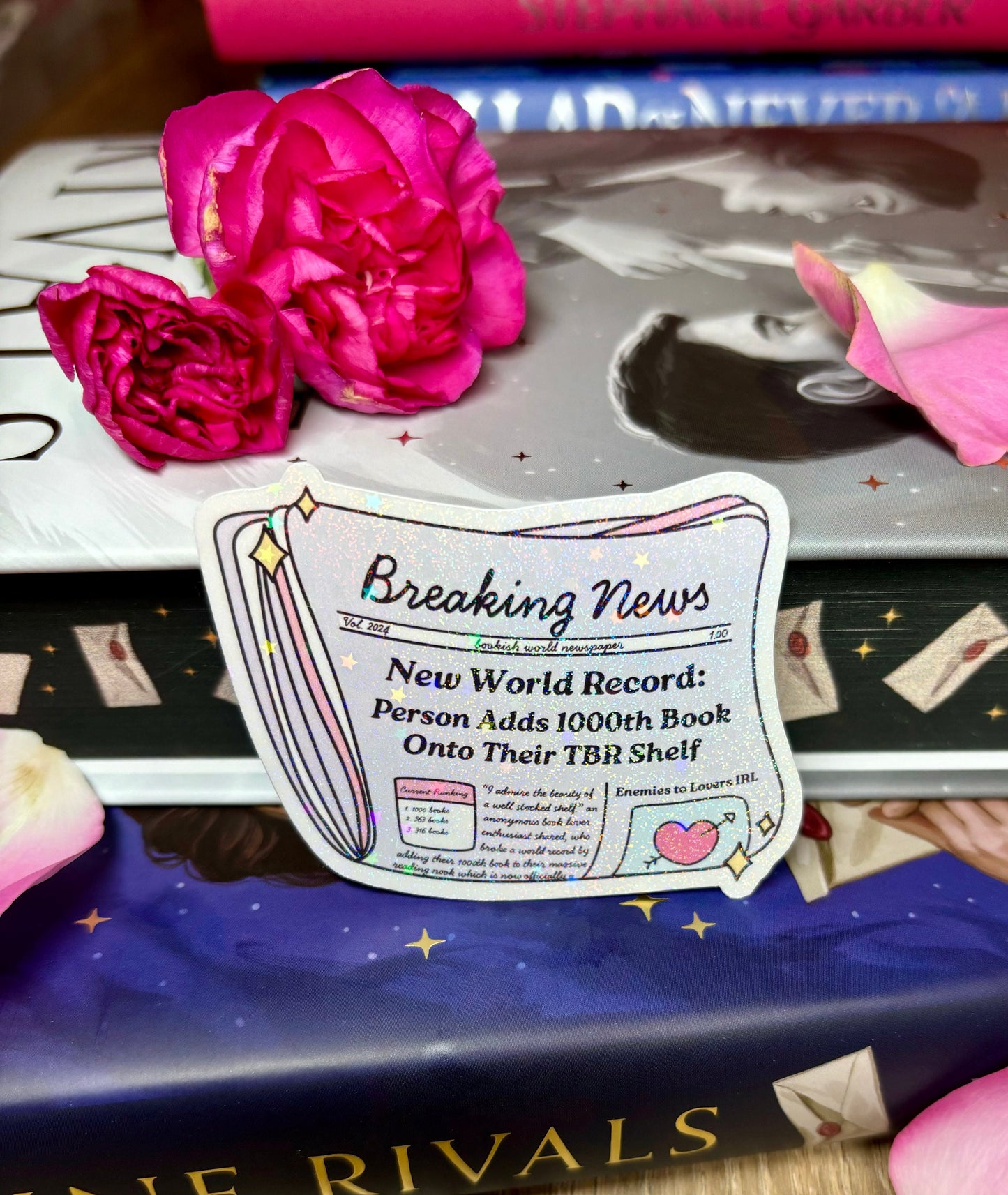 Cute Bookish News TBR Sticker