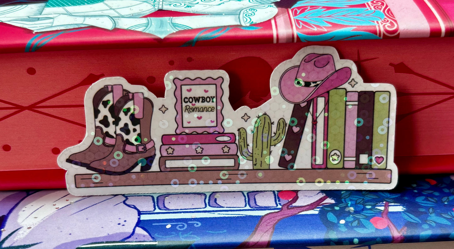 Cowboy Romance Bookshelf Sticker