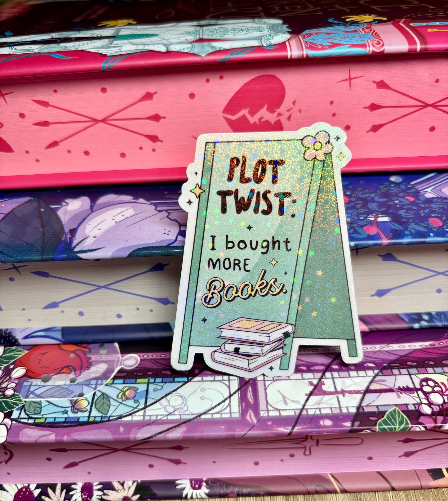 Plot twist I Bought More Books Floor Sign Style Sticker