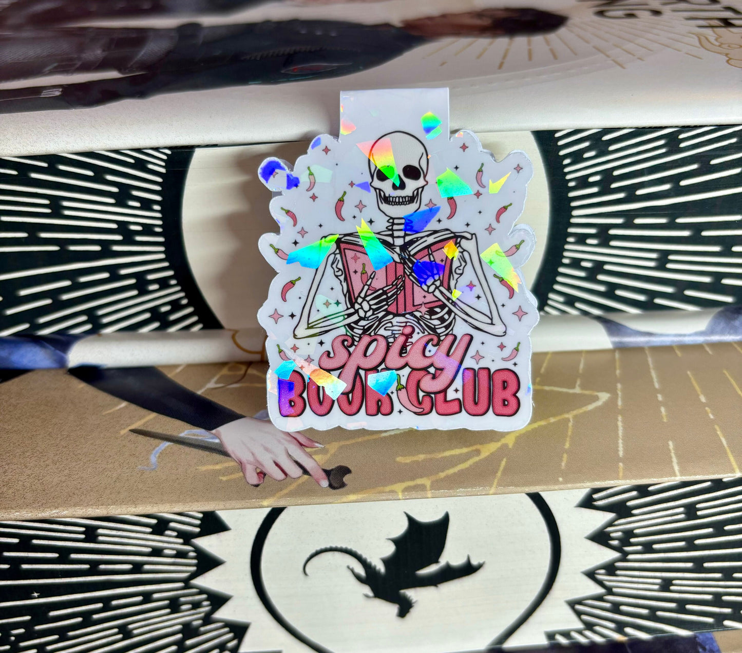Mini Spicy Book Club skeleton Magnetic Bookmark