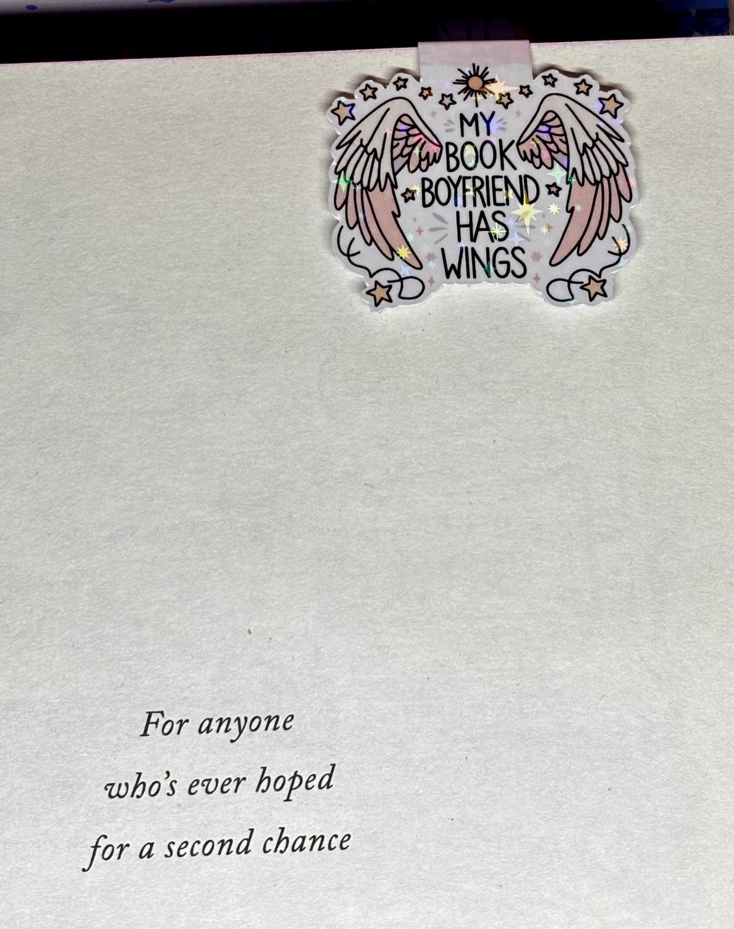 Mini My Book Boyfriend Has Wings Magnetic Bookmark