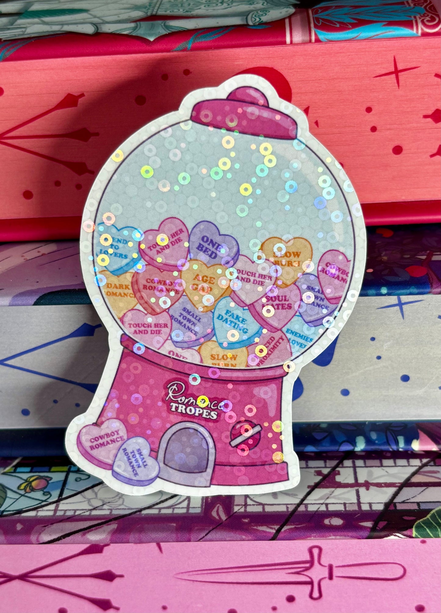 Cute Love Heart Romance Tropes Vending Gumball Machine Sticker