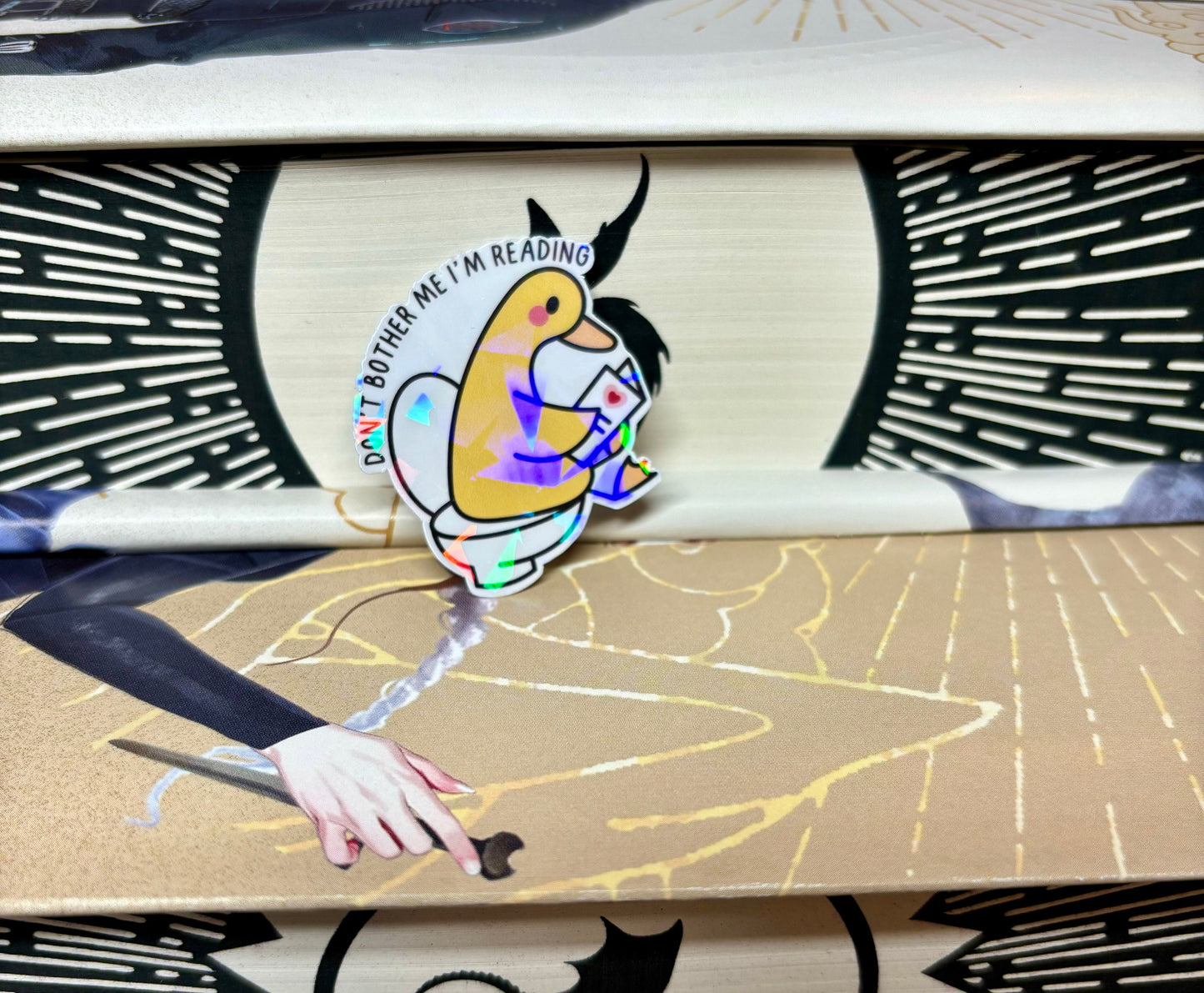 Mini Don't Bother Me I'm Reading Toilet Duck Sticker