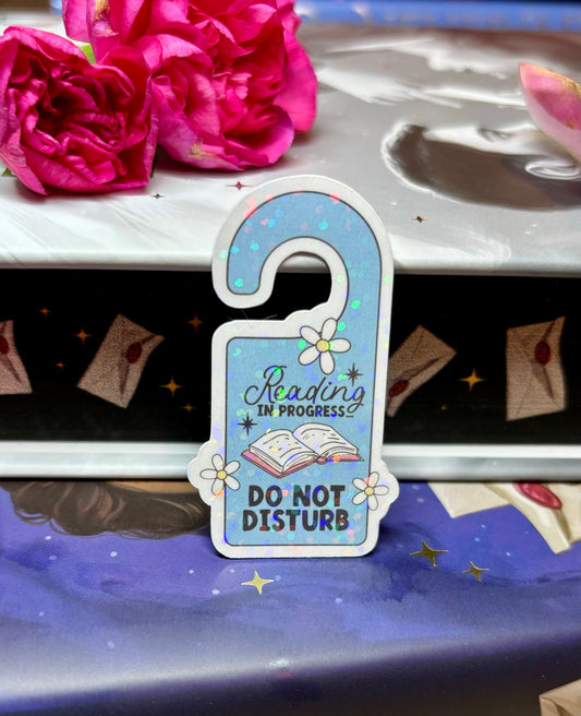 Mini Reading In Progress Do Not Disturb Door Sign Style Sticker