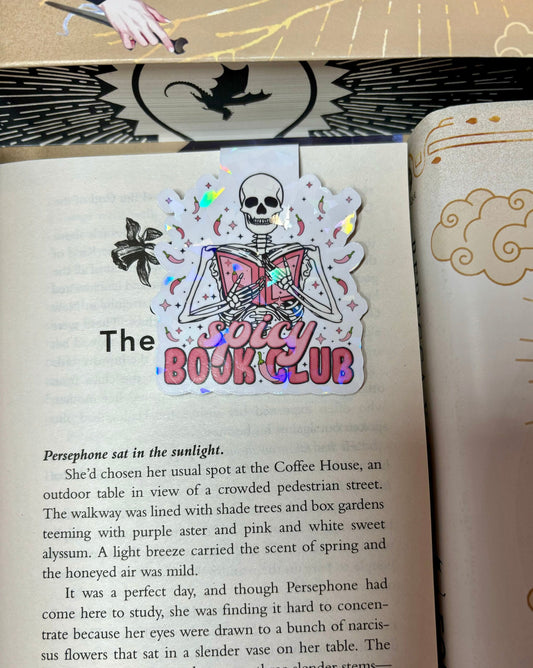 Spicy Book Club Skeleton Magnetic Bookmark