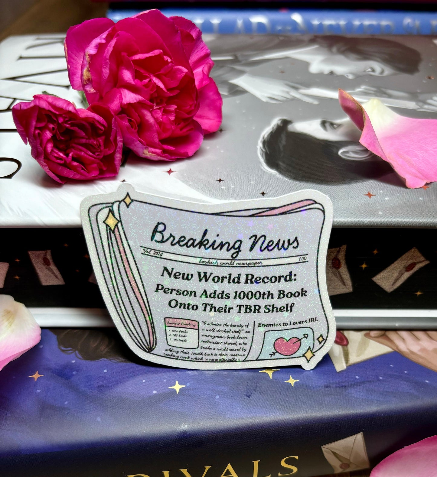 Cute Bookish News TBR Sticker