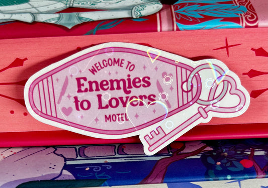 Mini Welcome To Enemies To Lovers Motel Key Sticker