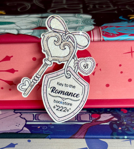 Mini Key To The Romance Bookstore Sticker