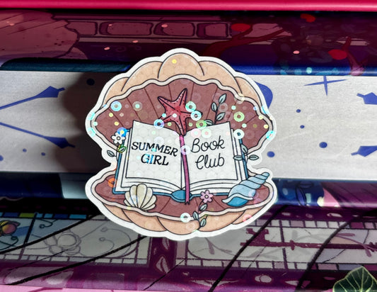 Mini Summer Girl Book Club Shell Sticker