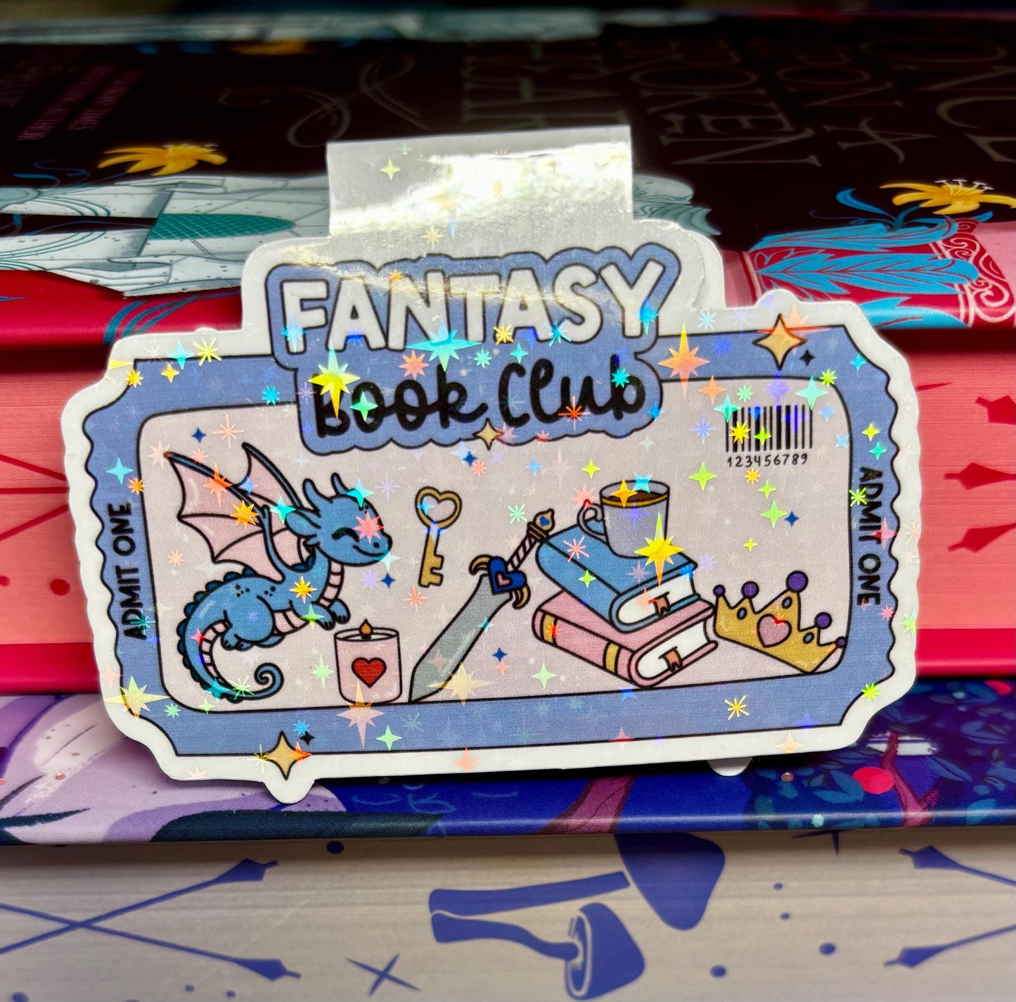 Fantasy Book Club Ticket Magnetic Bookmark