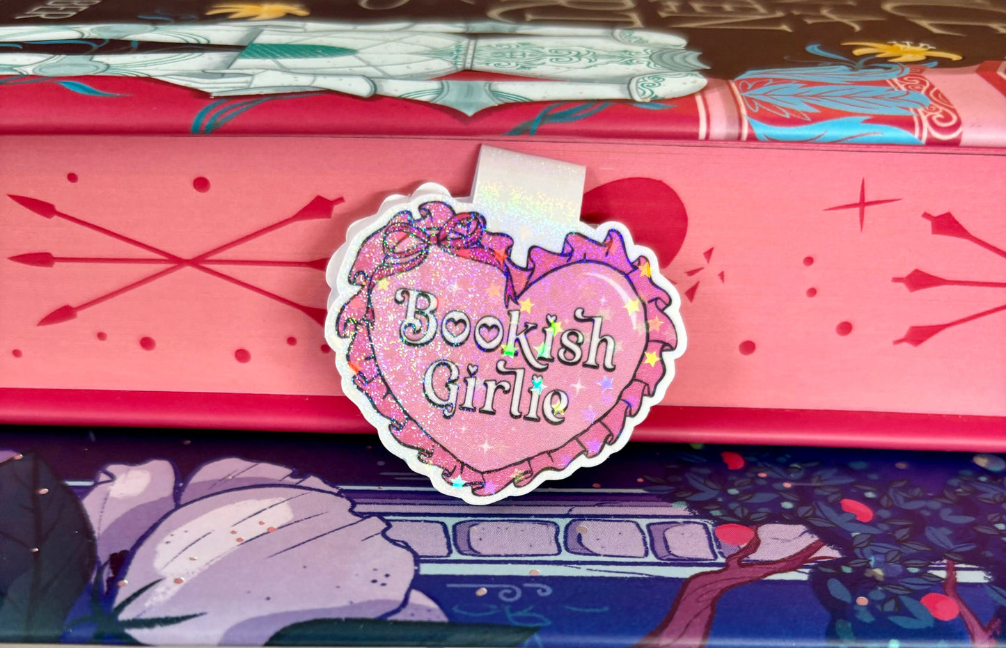 Mini Cute Bookish Girlie Heart Magnetic Bookmark