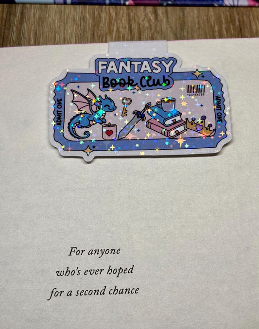 Fantasy Book Club Ticket Magnetic Bookmark