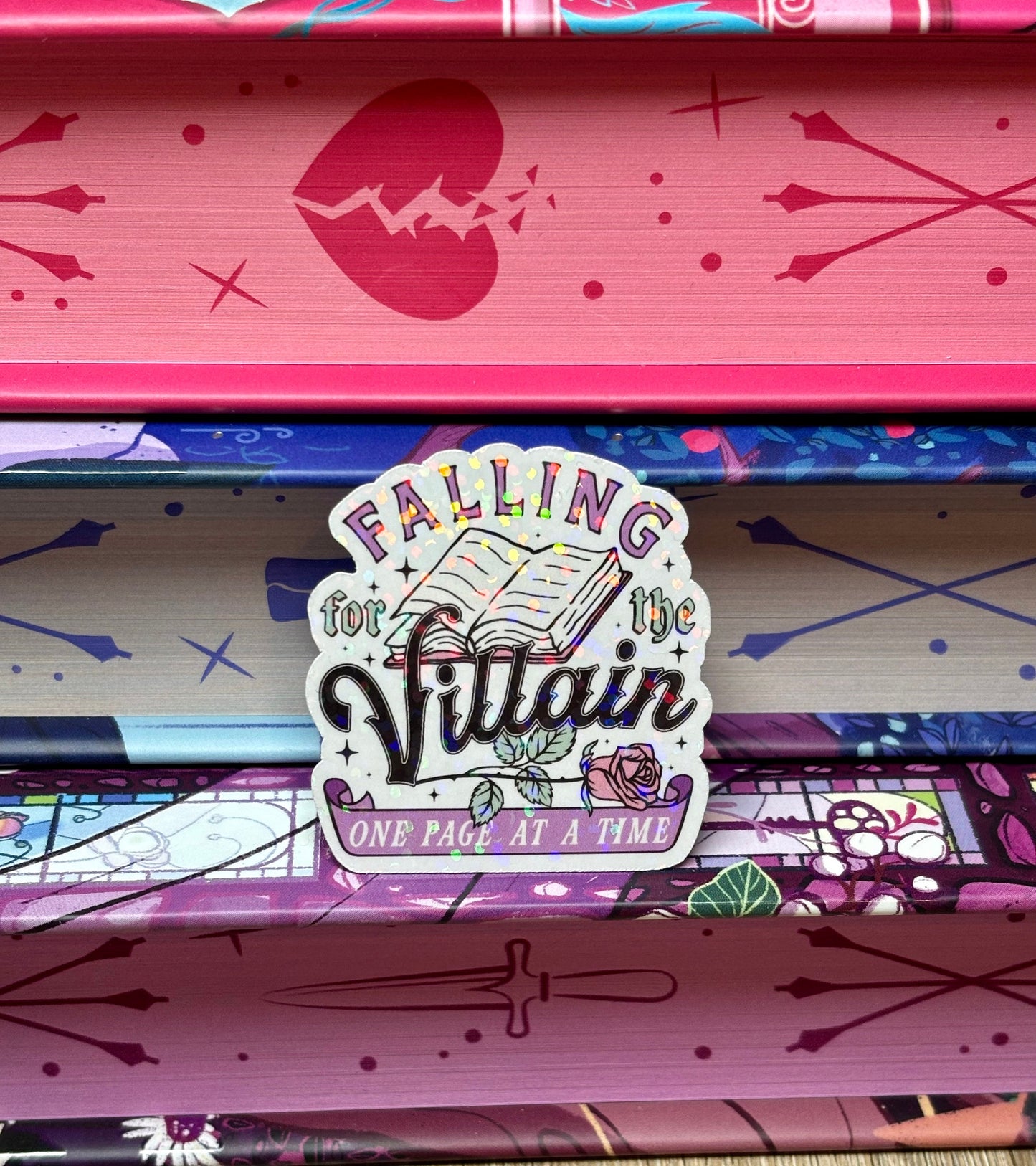 Mini Falling For The Villain One Page At A Time Sticker