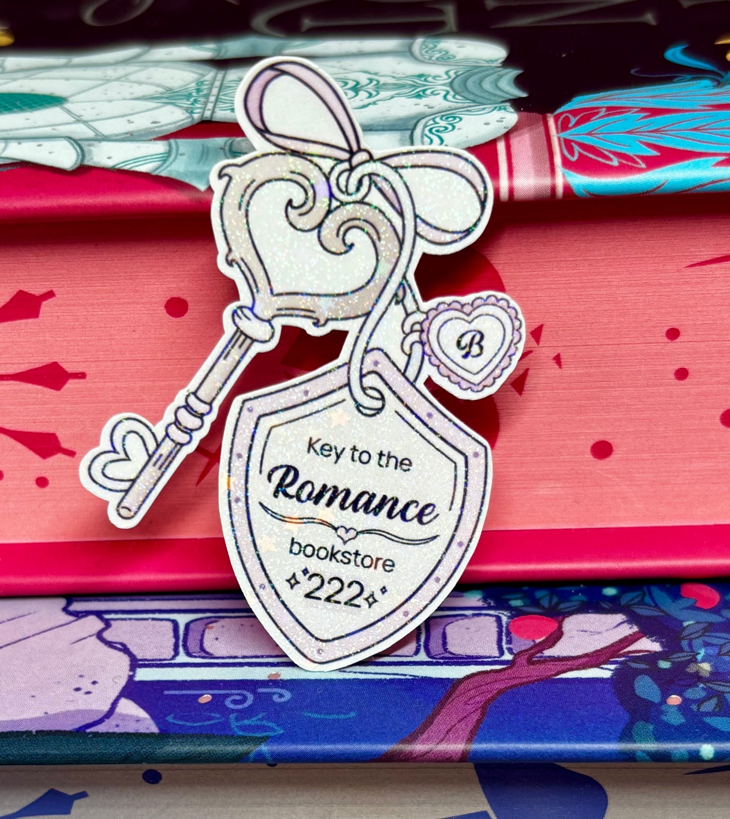 Mini Key To The Romance Bookstore Sticker