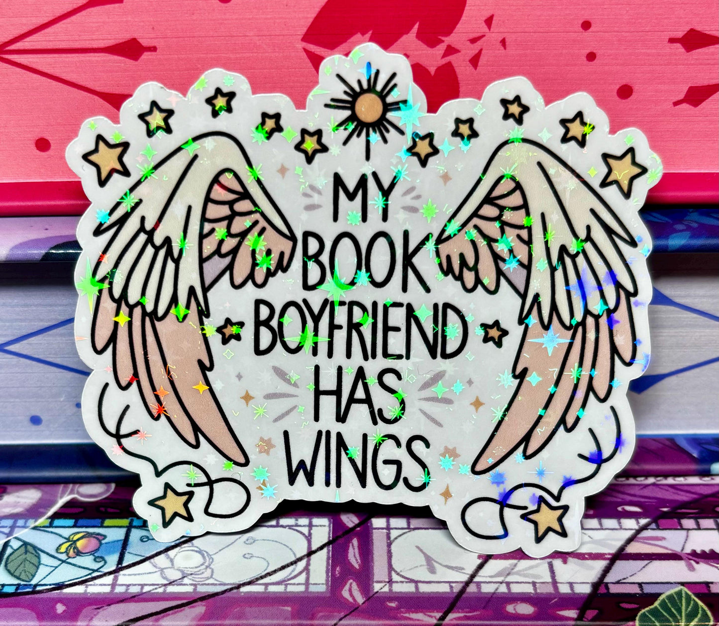 My Book Boyfriend Has Wings Sticker