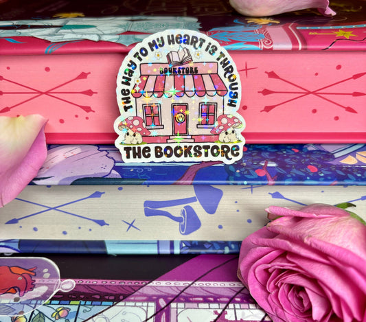 Mini The Way To My Heart Is Through The Bookstore Sticker