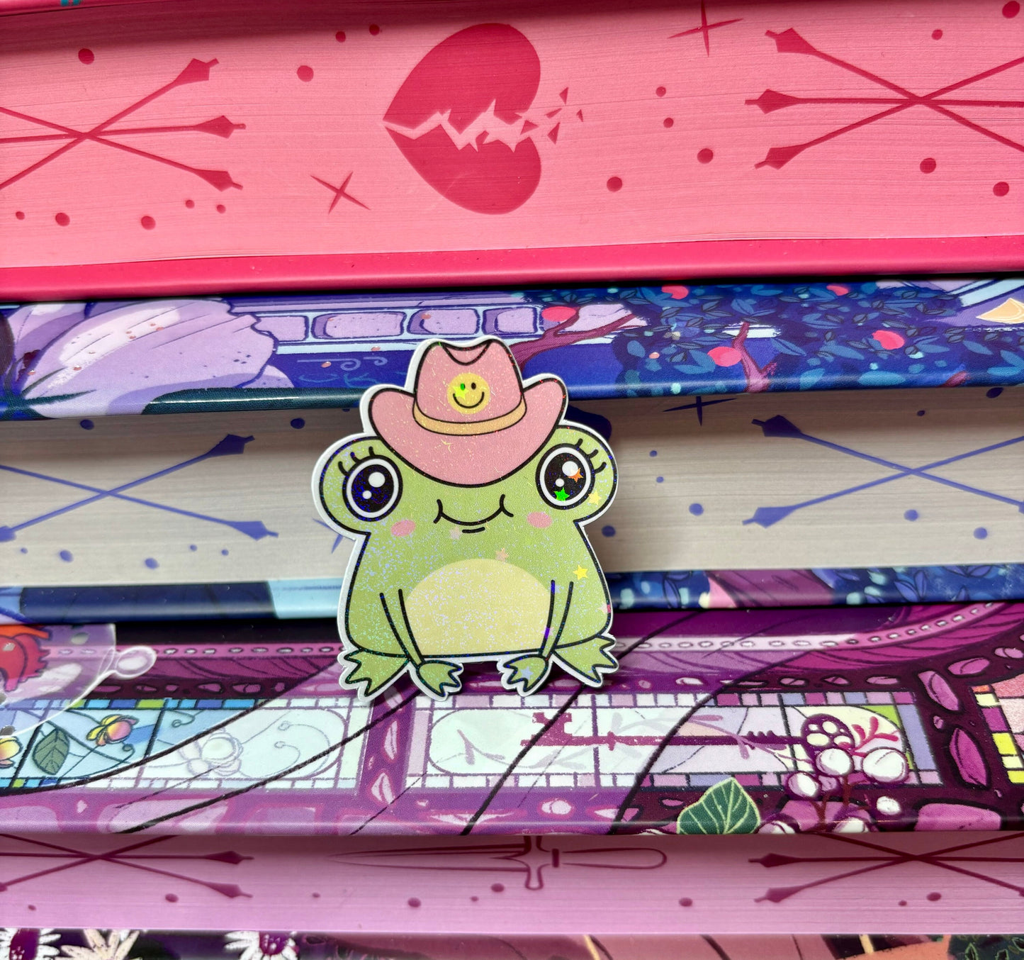 Mini Cute Cowgirl Frog Sticker