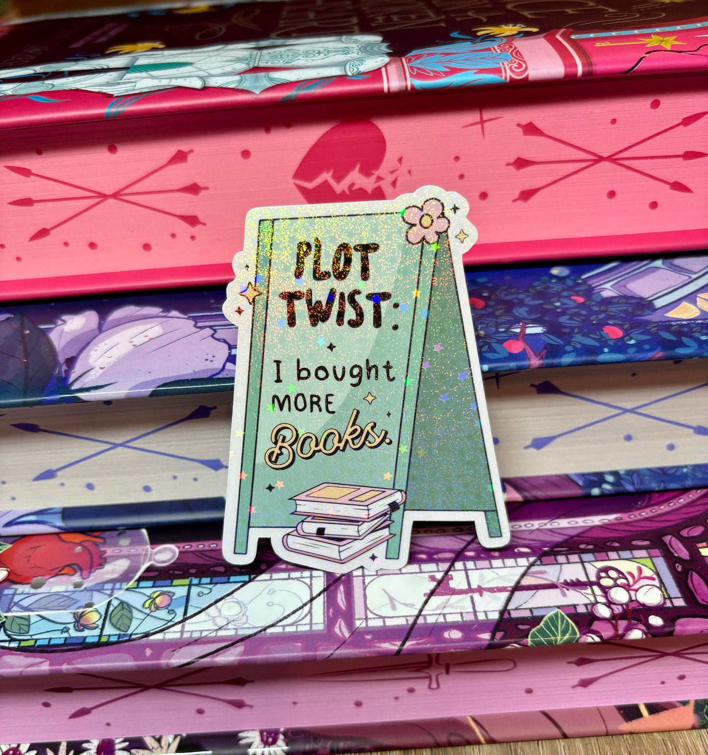 Plot twist I Bought More Books Floor Sign Style Sticker