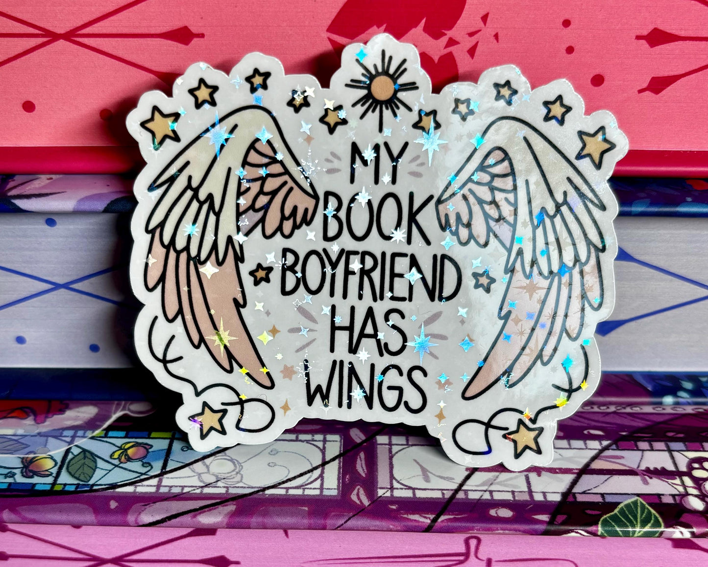 My Book Boyfriend Has Wings Sticker