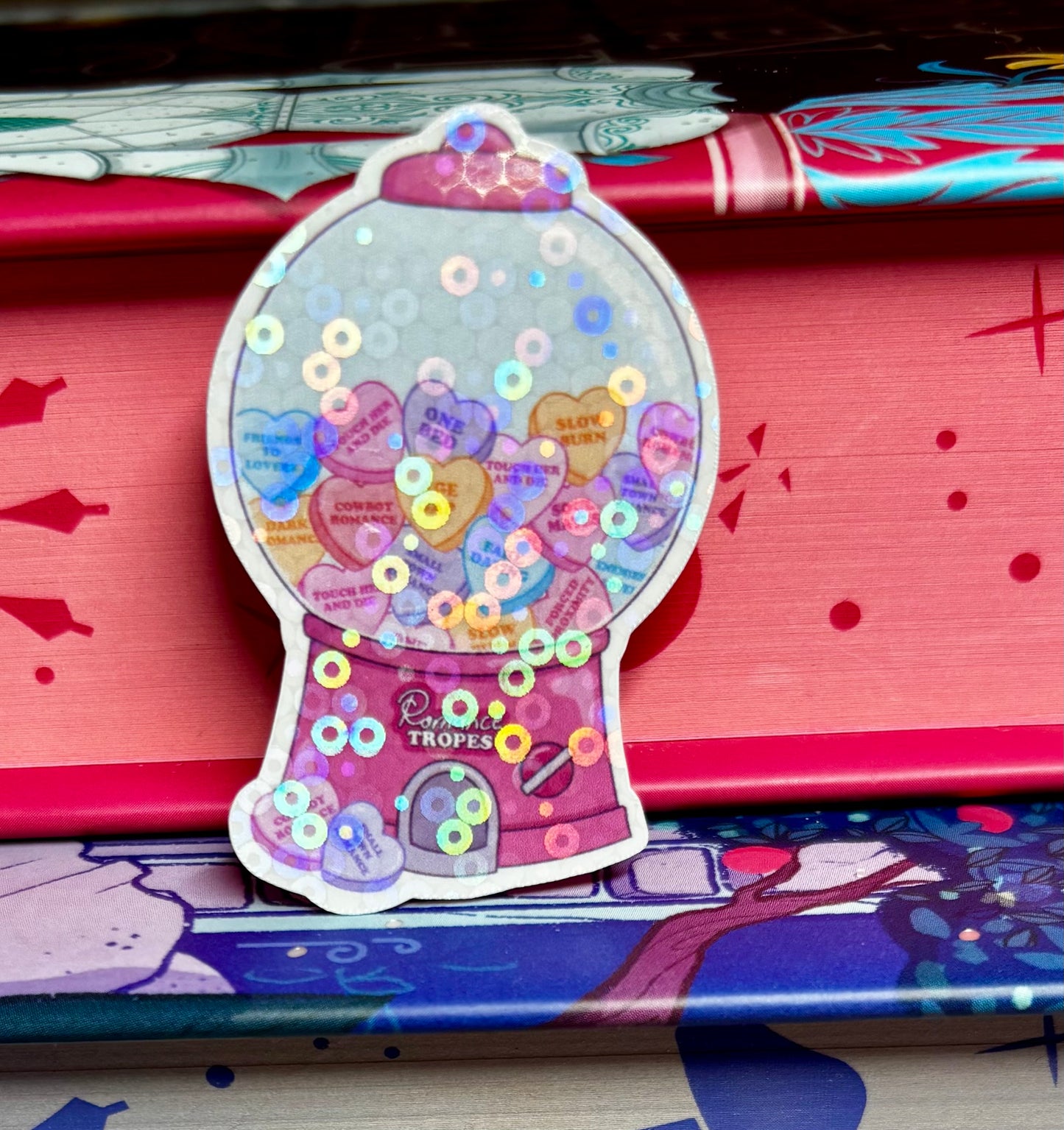 Mini Cute Love Heart Romance Tropes Vending Gumball Machine Sticker