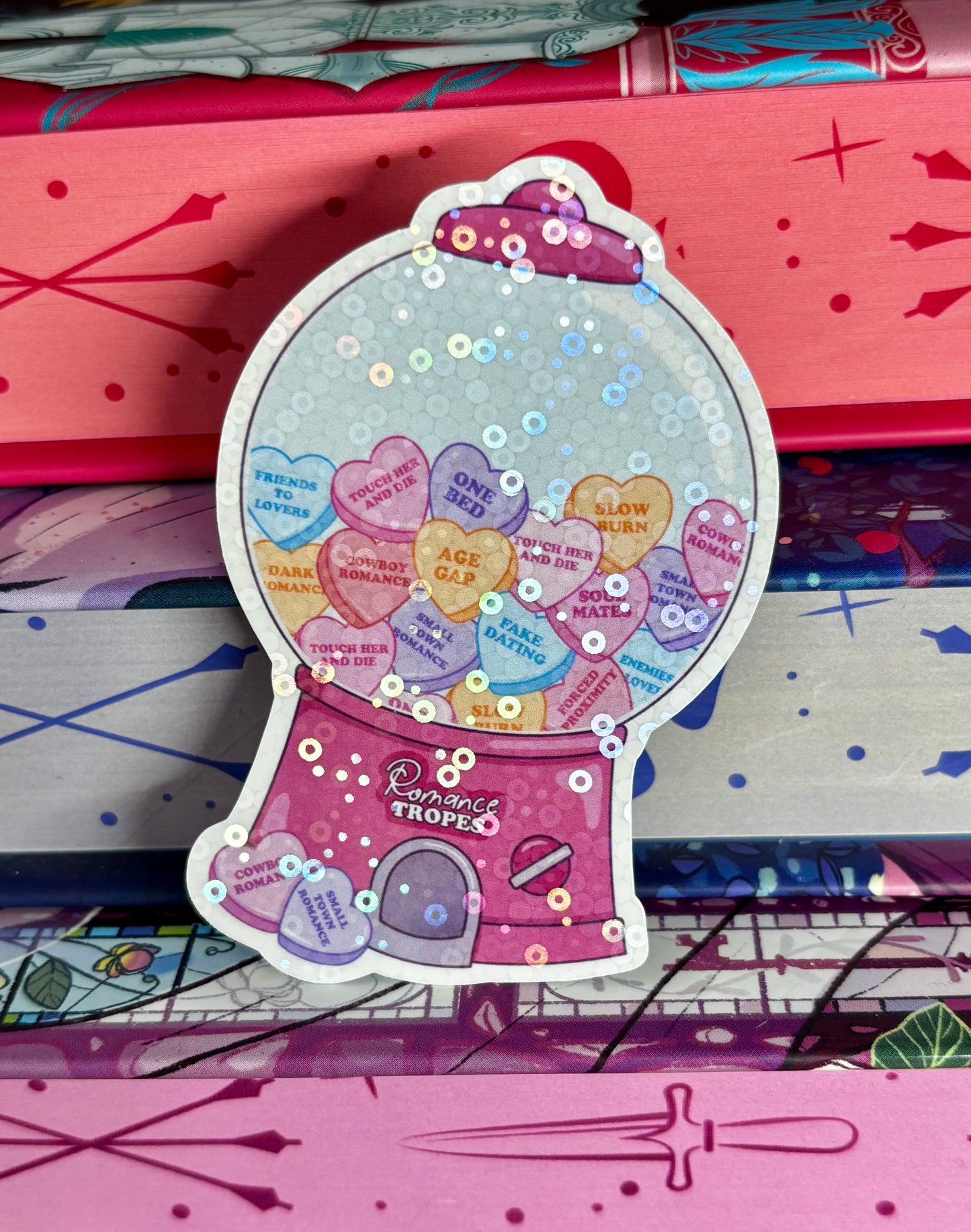 Cute Love Heart Romance Tropes Vending Gumball Machine Sticker
