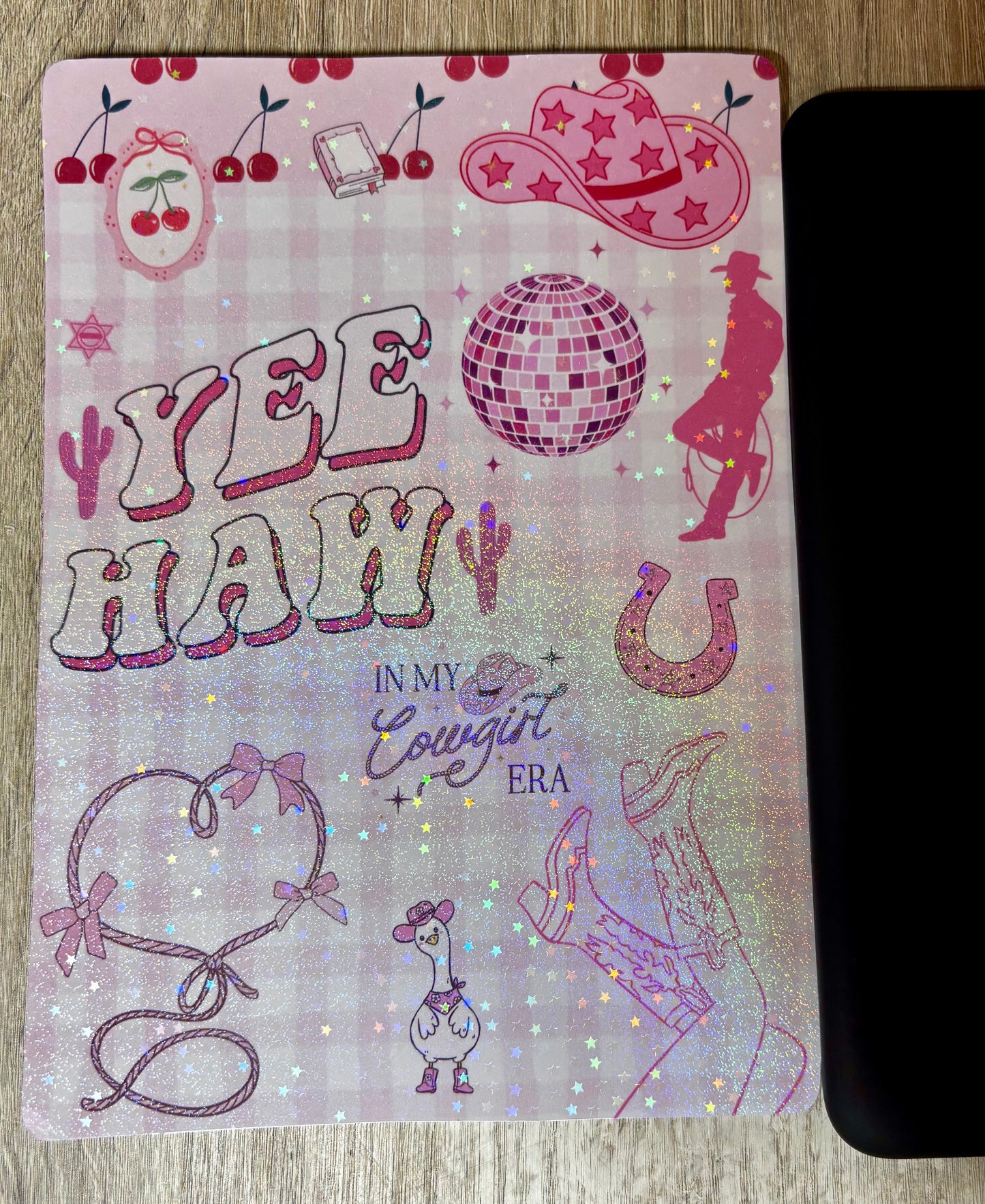 Cowgirl Era Holographic Laminate Kindle Insert