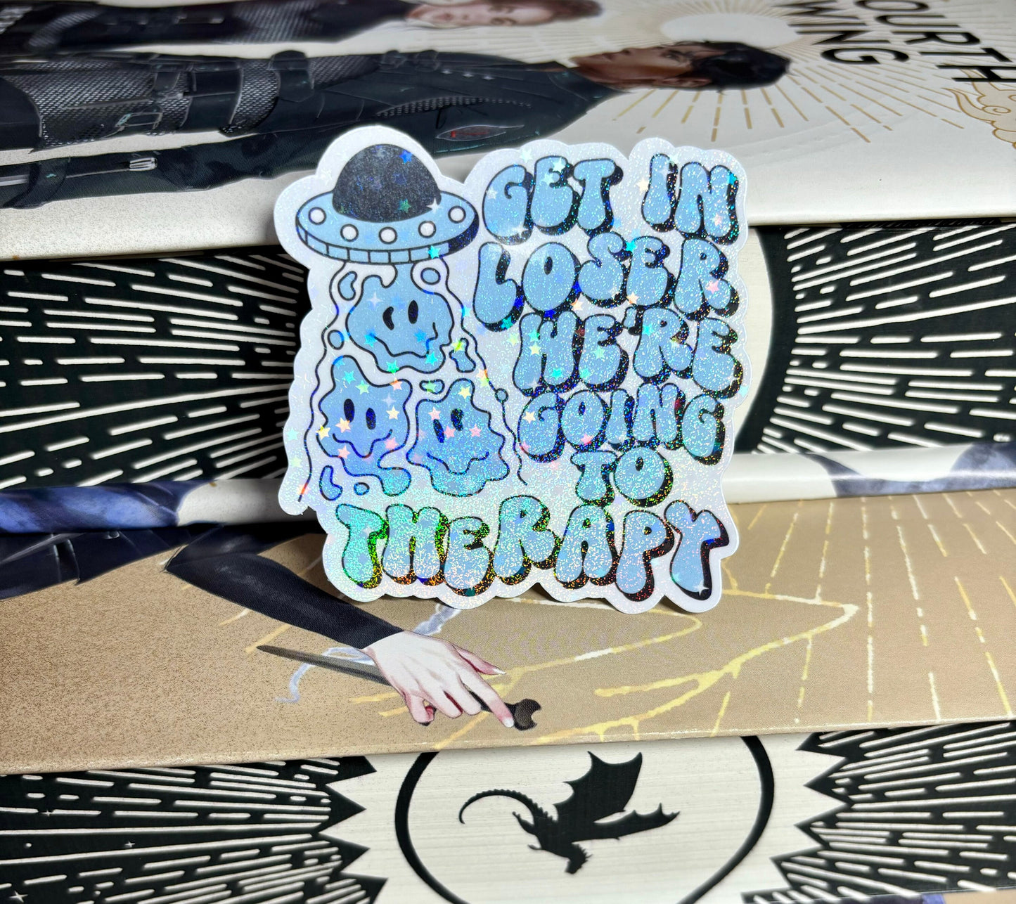 Get In Loser We're Going To Therapy Aliens Sticker