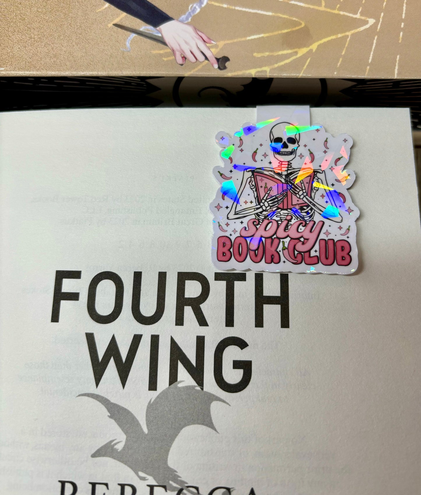 Mini Spicy Book Club skeleton Magnetic Bookmark