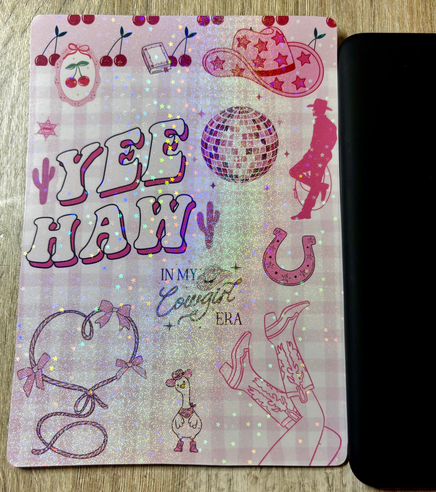 Cowgirl Era Holographic Laminate Kindle Insert