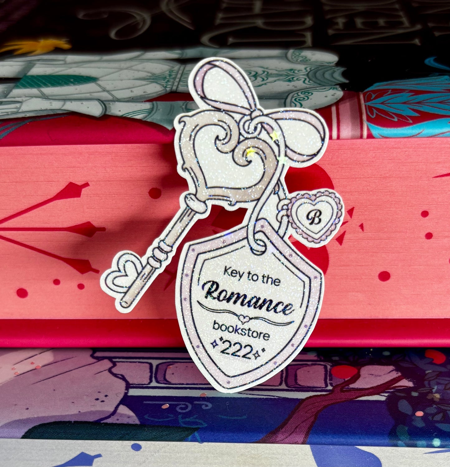 Mini Key To The Romance Bookstore Sticker