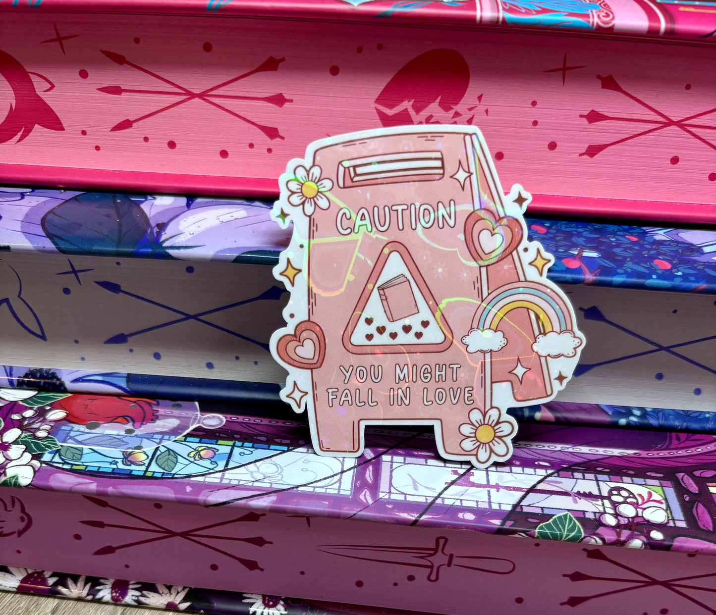 Caution You Might Fall In Love Floor Sign Style Sticker