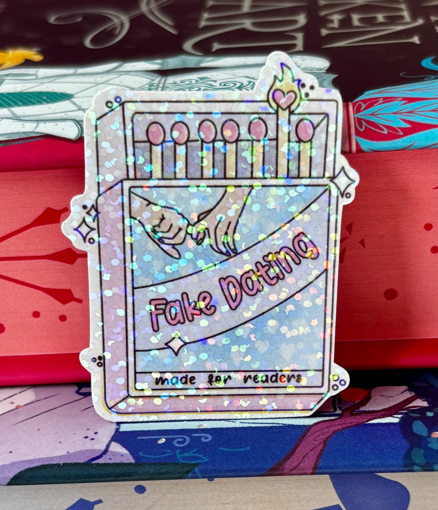 Mini Fake Dating Matches Romance Tropes Sticker