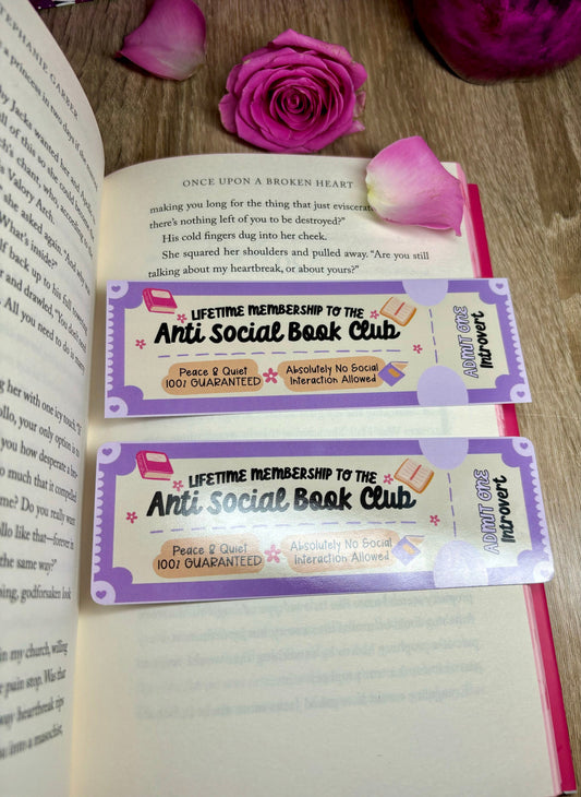 Anti Social Book Club Bookmark