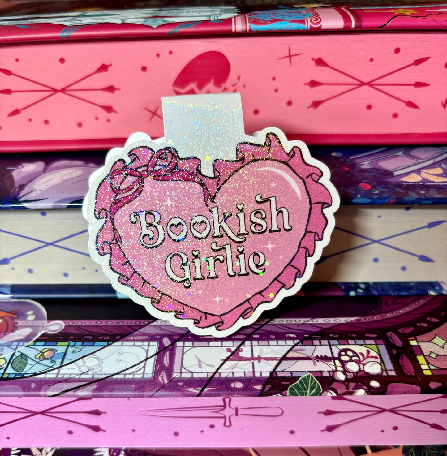 Cute Bookish Girlie Heart Magnetic Bookmark