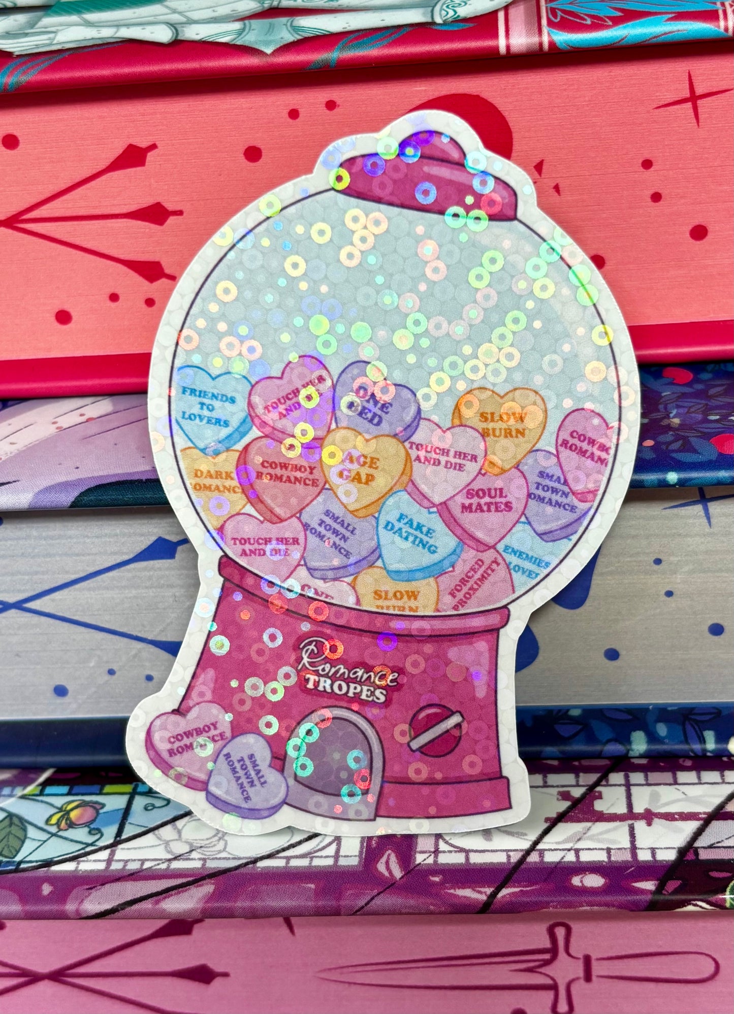 Cute Love Heart Romance Tropes Vending Gumball Machine Sticker